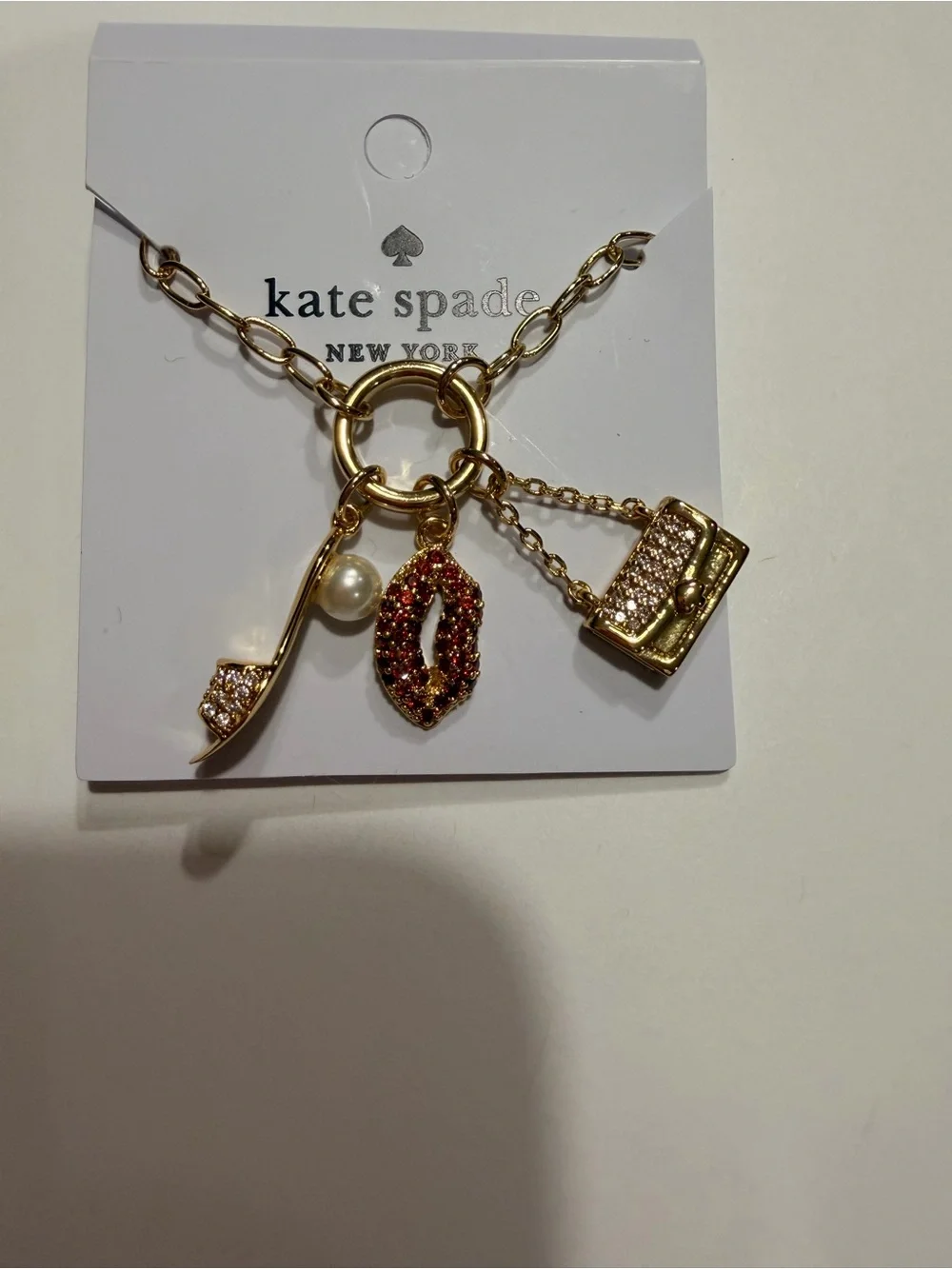 NWT Kate Spade Night Out Motif Hit the Town Charm Necklace